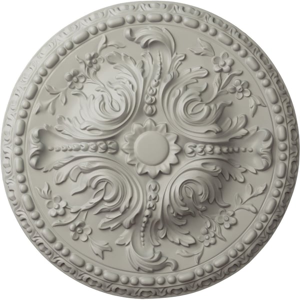 Ekena Millwork Amelia Ceiling Medallion (Fits Canopies up to 2 3/8"), Hand-Painted Pot of Cream, 19 5/8"OD x 3/4"P CM20AMPCF - main